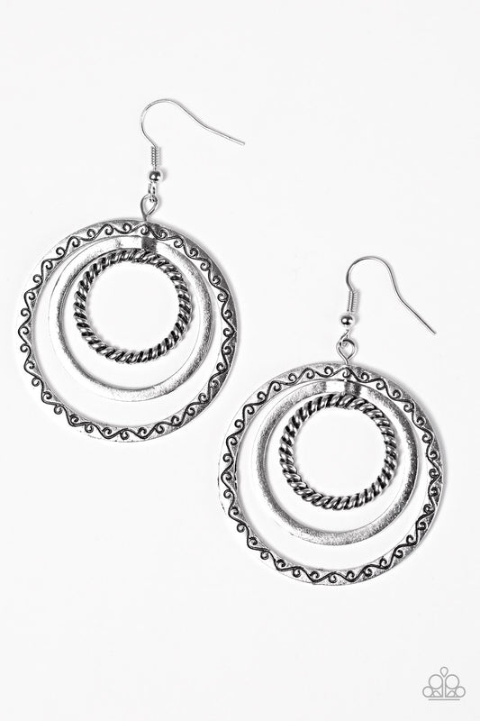 Go Get Em, TIGRESS - Silver -  Paparazzi earrings