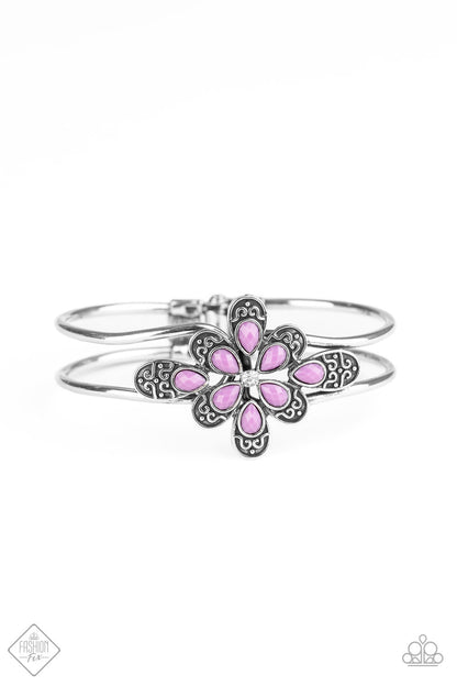 Go With the Florals - purple - Paparazzi bracelet