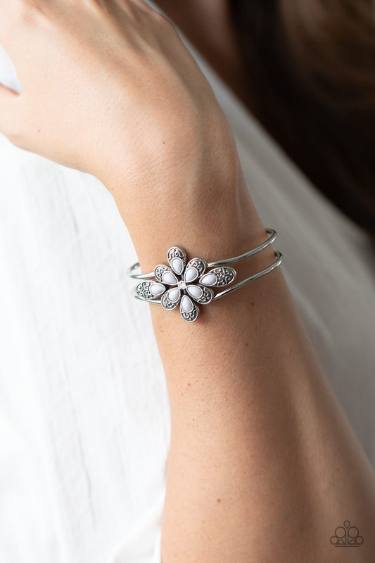 Go With the Florals-silver-Paparazzi bracelet