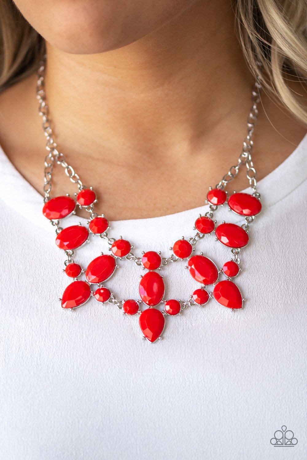 Goddess Glow-red-Paparazzi necklace