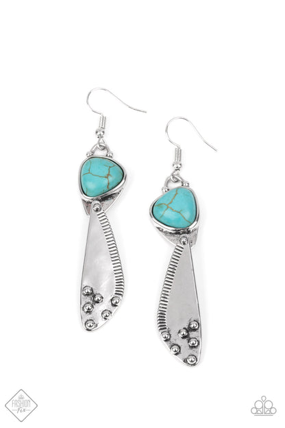 Going Green Goddess - blue - Paparazzi earrings