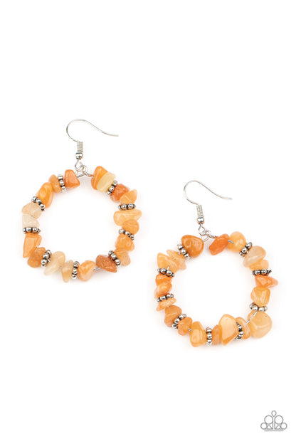 Going for Grounded - orange - Paparazzi earrings