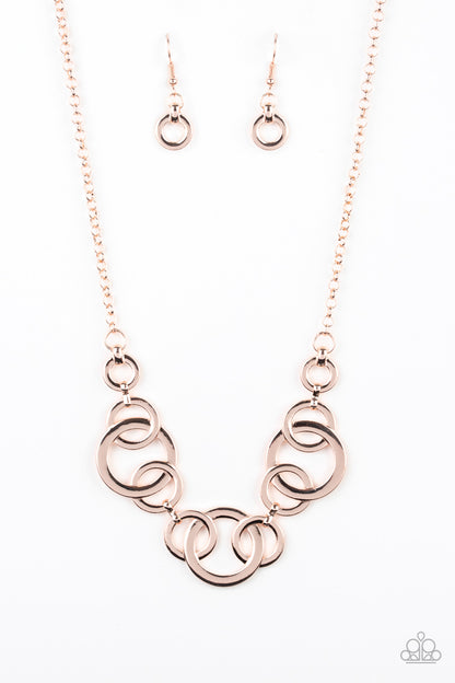 Going in Circles - rose gold - Paparazzi necklace