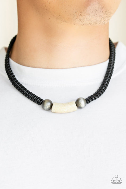 Gone Adventuring-black-Paparazzi Mens necklace