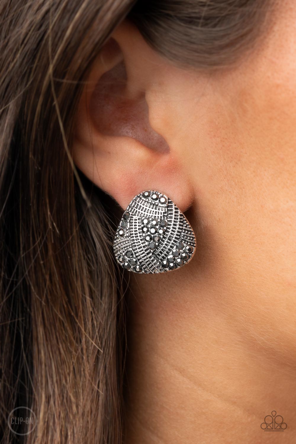 Gorgeously Galleria - silver - Paparazzi CLIP ON earrings