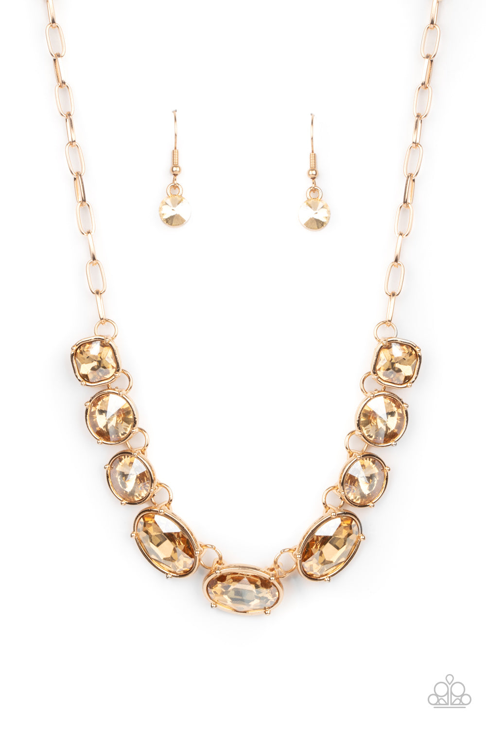 Gorgeously Glacial - gold - Paparazzi necklace