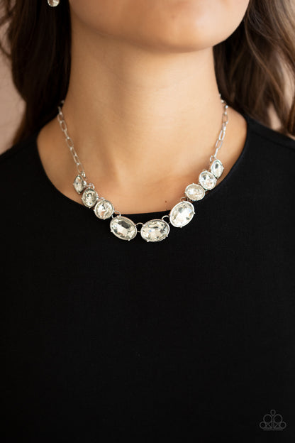 Gorgeously Glacial - white - Paparazzi necklace