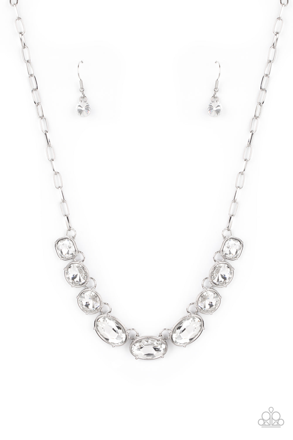 Gorgeously Glacial - white - Paparazzi necklace