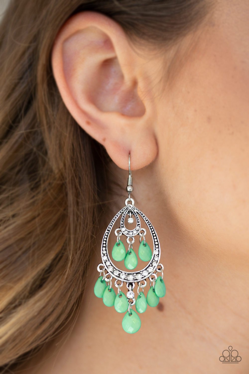 Gorgeously Genie-green-Paparazzi earrings