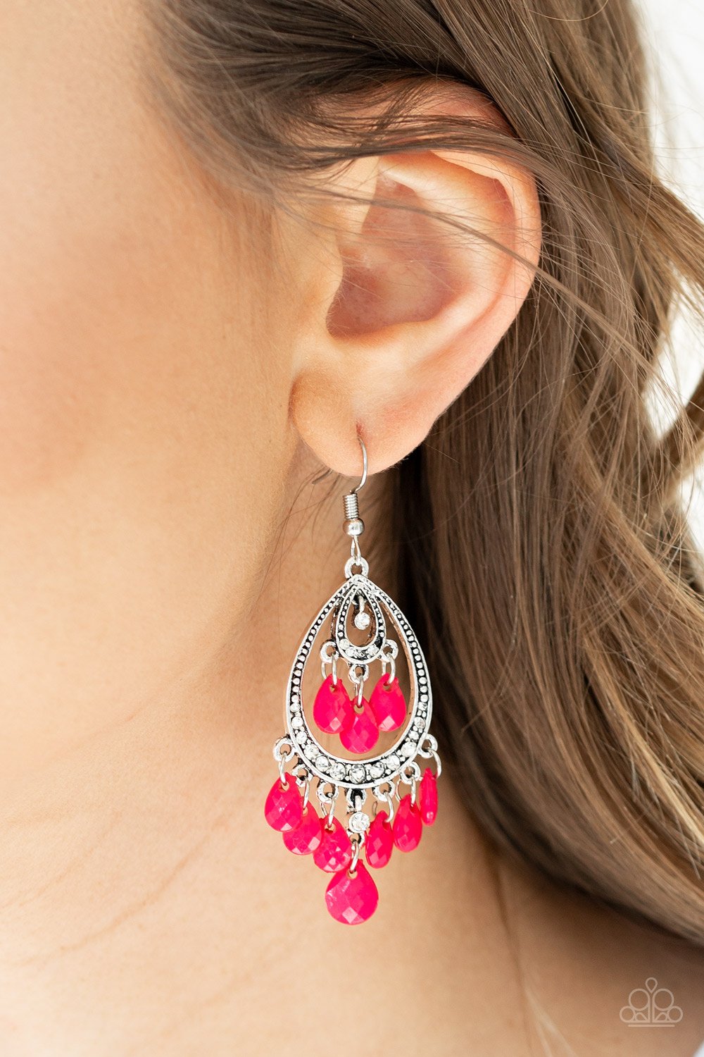 Gorgeously Genie-pink-Paparazzi earrings