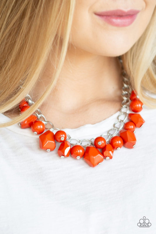 Gorgeously Globetrotter-orange-Paparazzi necklace