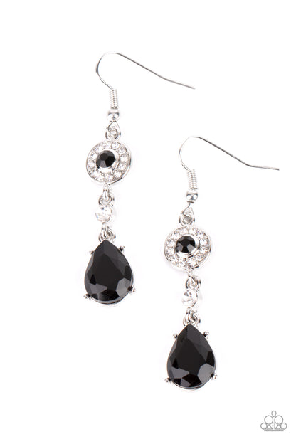 Graceful Glimmer - black - Paparazzi earrings