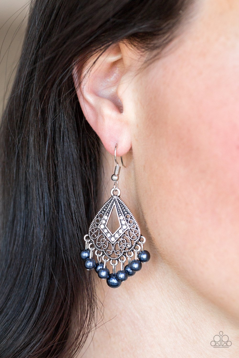 Gracefully Gatsby-blue-Paparazzi earrings