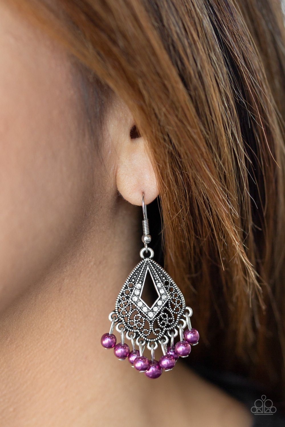Gracefully Gatsby-purple-Paparazzi earrings