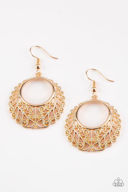 Grapevine Glamorous - gold - Paparazzi earrings