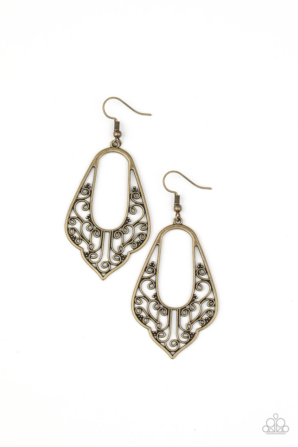 Grapevine Glamour - brass - Paparazzi earrings