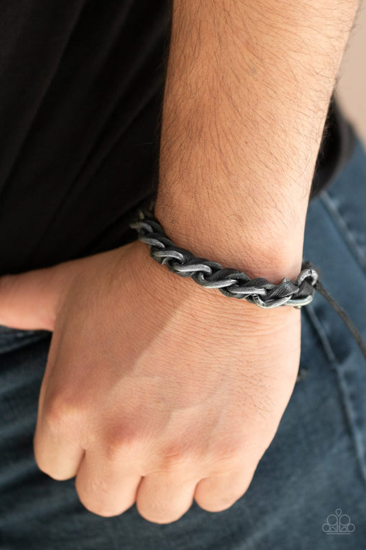 Grease Monkey-black-Paparazzi mens bracelet