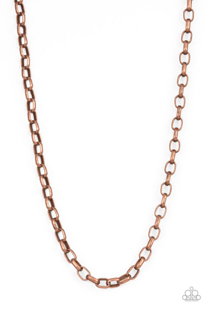 Gridiron Rumble - copper - Paparazzi MENS necklace