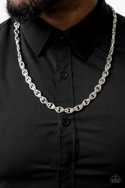 Grit and Gridiron-silver-Paparazzi mens necklace
