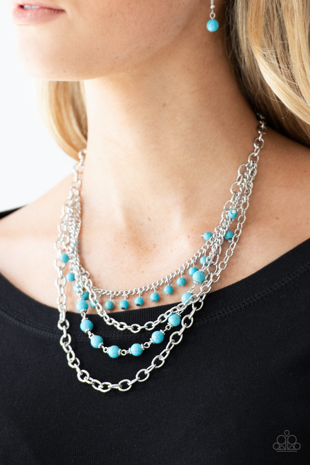 Ground Forces - blue - Paparazzi necklace