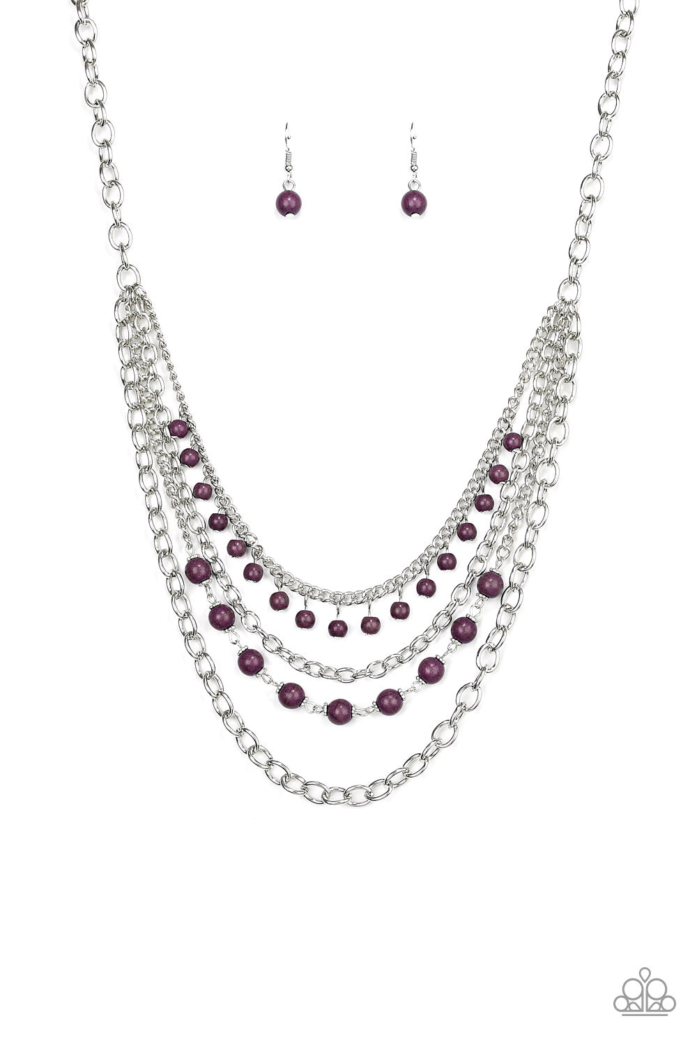 Ground Forces - purple - Paparazzi necklace