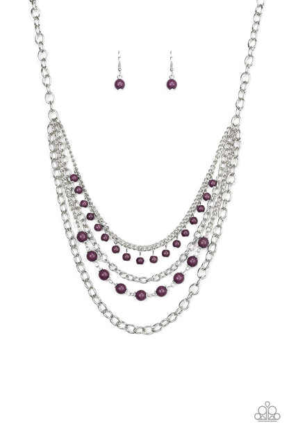 Ground Forces - purple - Paparazzi necklace
