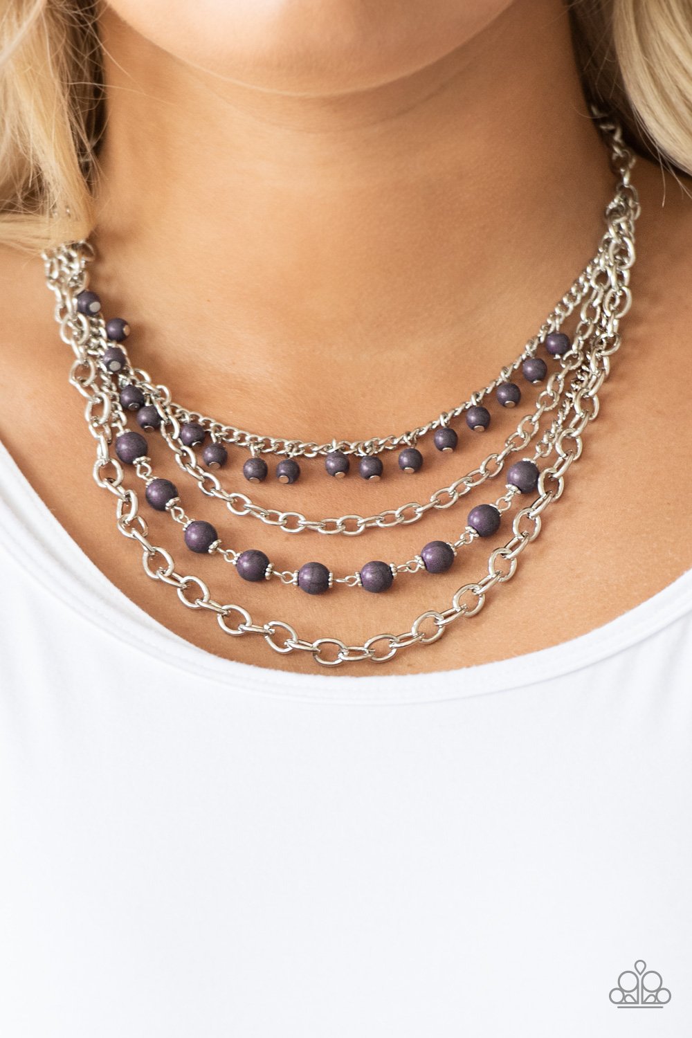 Ground Forces-purple-Paparazzi necklace