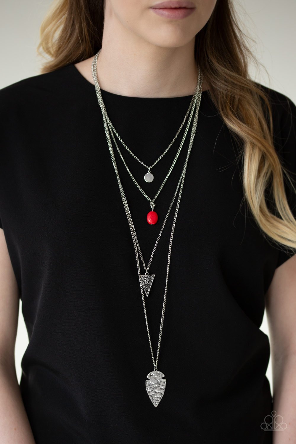 Grounded in Artifact-red-Paparazzi necklace
