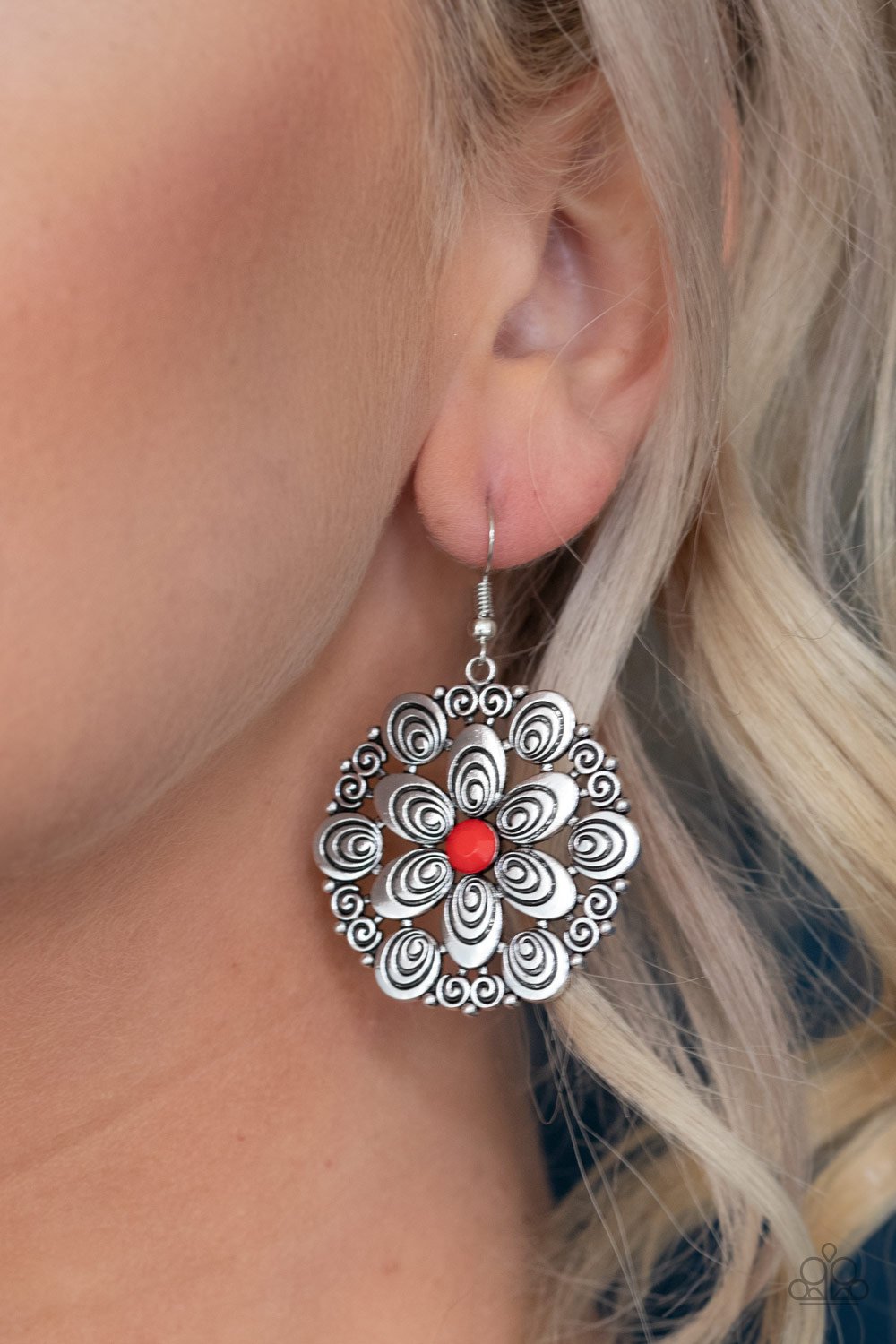 Grove Groove-red-Paparazzi earrings