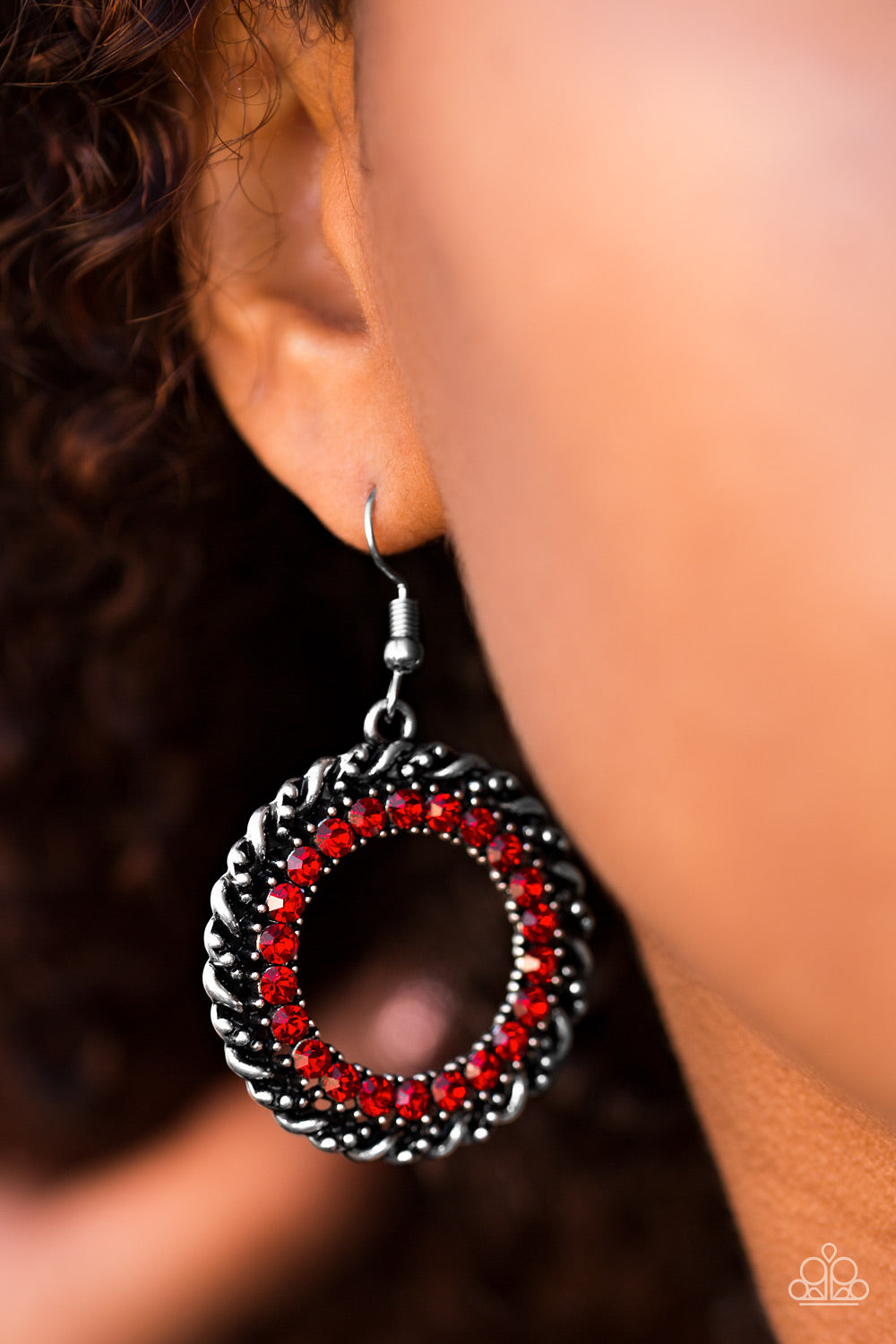 Grunge and Glitter - Red - Paparazzi earrings