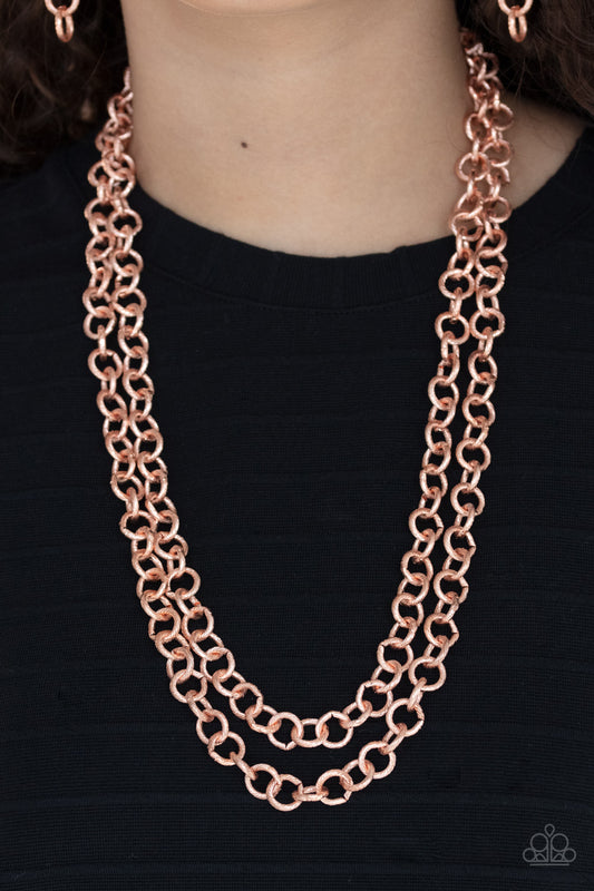 Grunge Goals - copper - Paparazzi necklace
