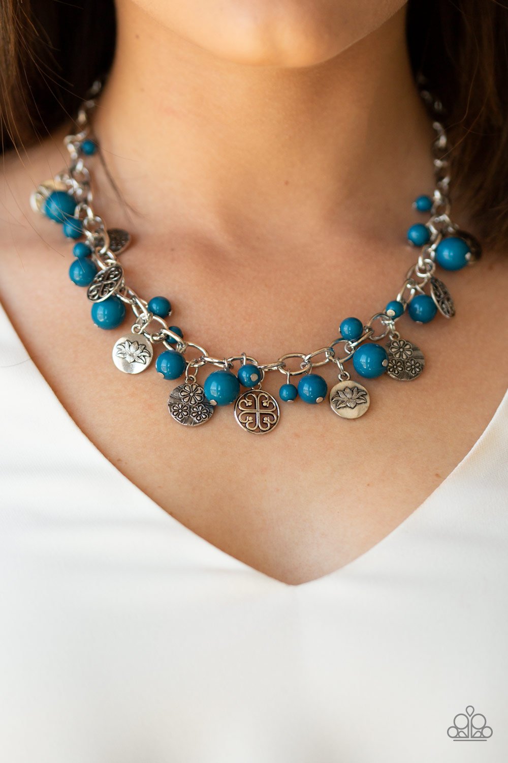 Guru Garden-blue-Paparazzi necklace