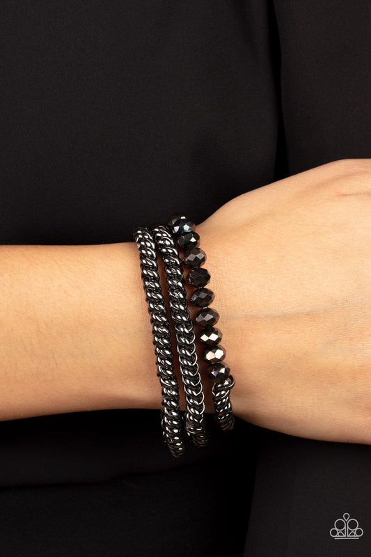 Gutsy and Glitzy - black - Paparazzi bracelet