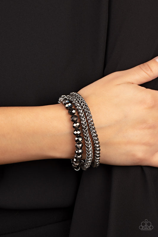 Gutsy and Glitzy - silver - Paparazzi bracelet