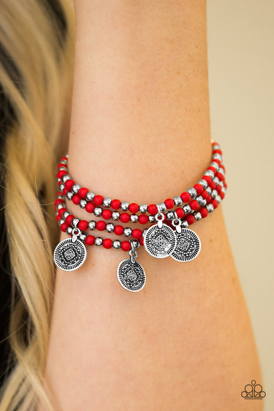 Gypsy Globetrotter - red - Paparazzi bracelet