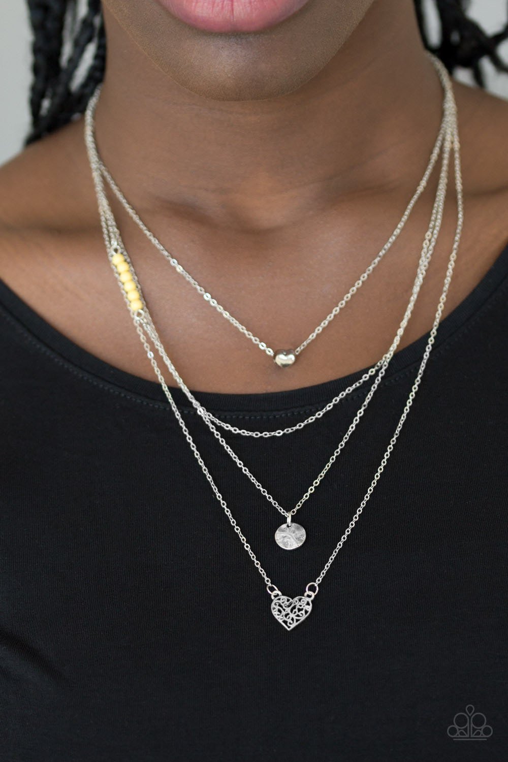 Gypsy Heart-yellow-Paparazzi necklace