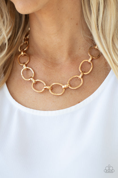 HAUTE-ly Contested - gold - Paparazzi necklace