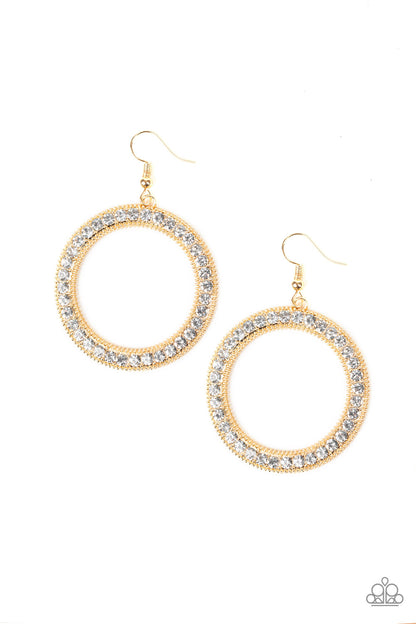 HAUTE Halo - gold - Paparazzi earrings