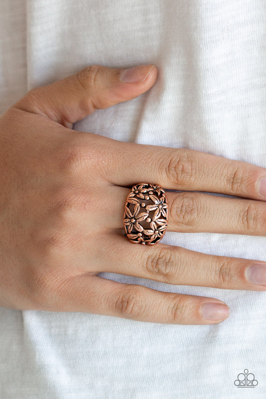 HAUTE Havana - copper - Paparazzi ring