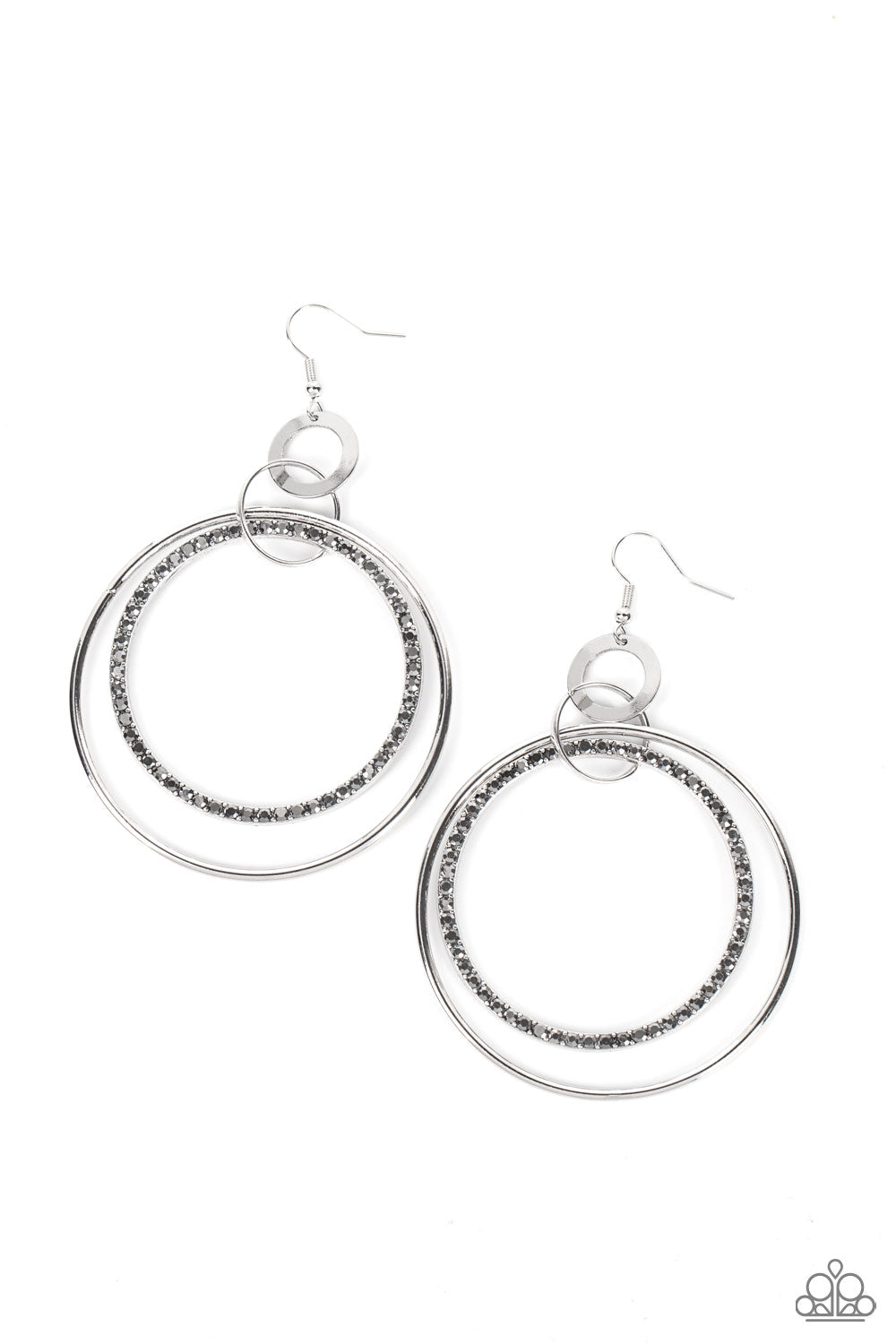 HAUTE Hysteria - silver - Paparazzi earrings