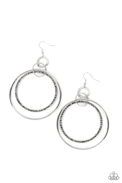 HAUTE Hysteria - silver - Paparazzi earrings
