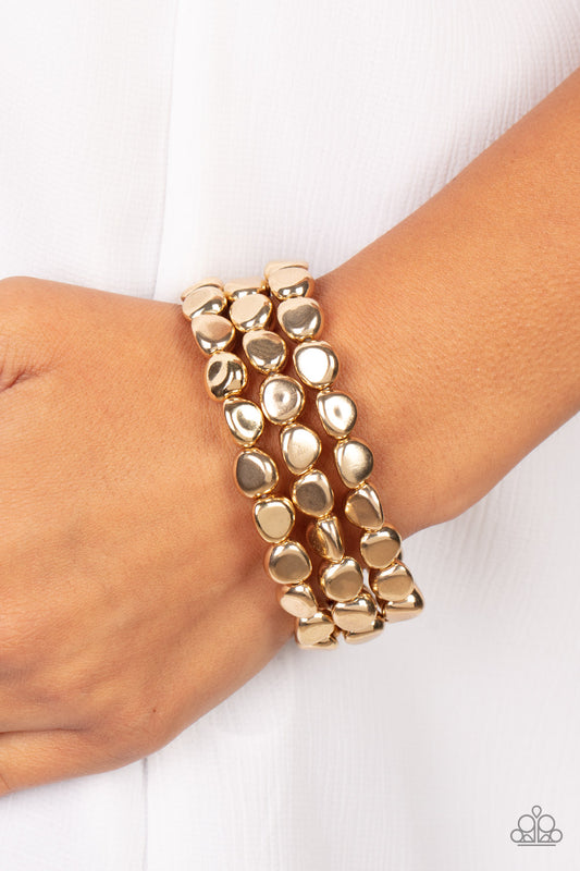 HAUTE Stone - gold - Paparazzi bracelet