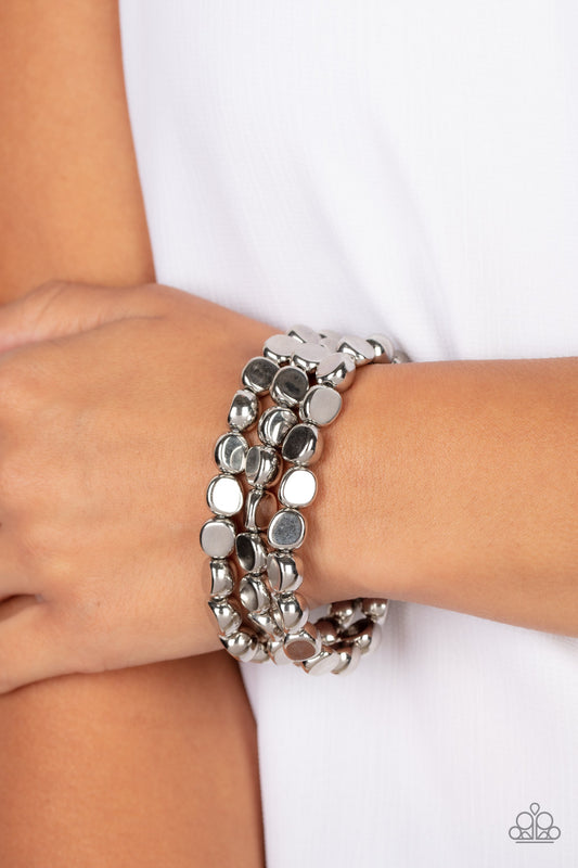 HAUTE Stone - silver - Paparazzi bracelet