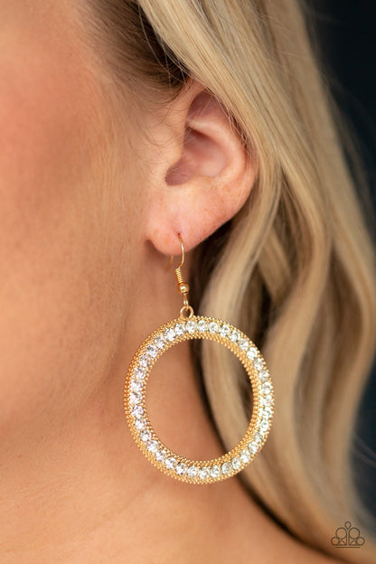 HAUTE Halo-gold-Paparazzi earrings