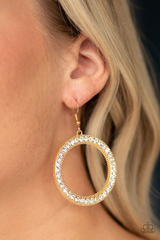 HAUTE Halo-gold-Paparazzi earrings
