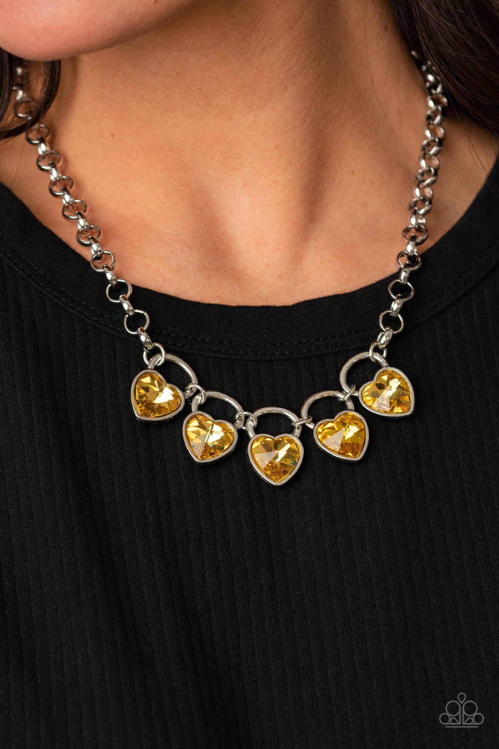 HEART On Your Heels - yellow - Paparazzi necklace