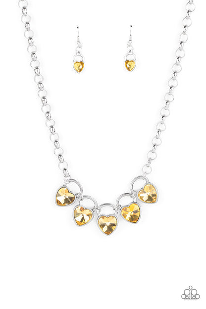 HEART On Your Heels - yellow - Paparazzi necklace