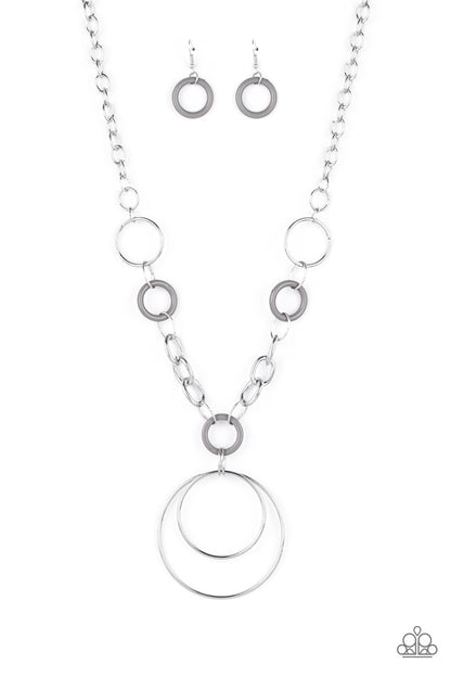 HOOP du Jour - silver - Paparazzi necklace