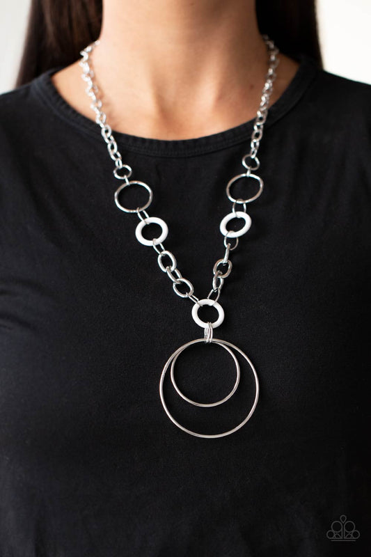 HOOP du Jour - white - Paparazzi necklace