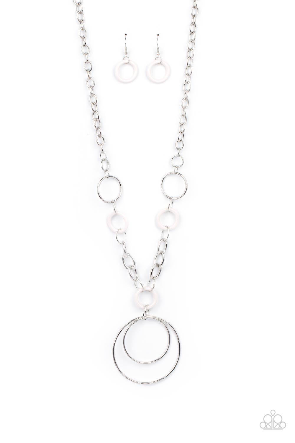 HOOP du Jour - white - Paparazzi necklace